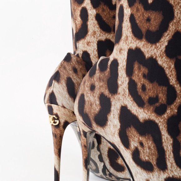 Dolce and Gabbana KIM Leopard Print Thigh-High Boots - Picture 7 of 12